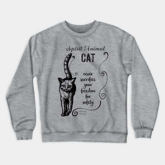 Spirit animal cat black Crewneck Sweatshirt by mnutz